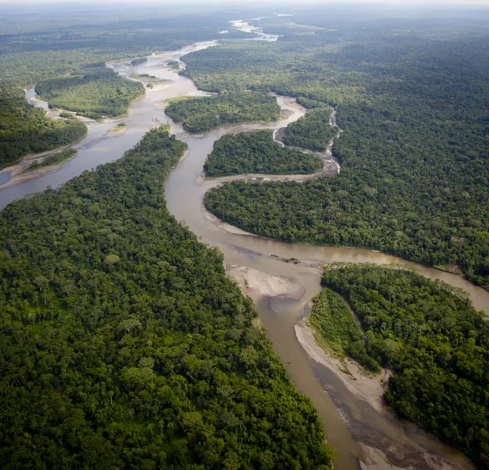 Peruvian Amazon rainforest aerial view