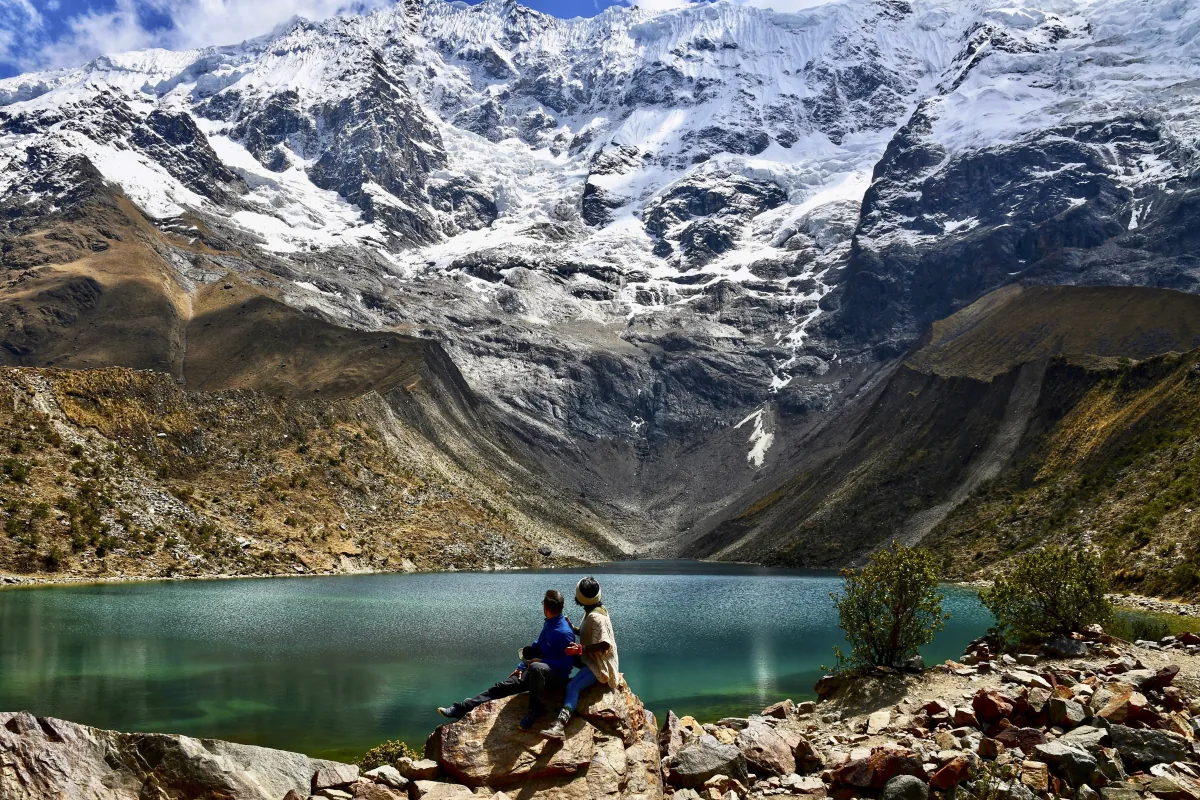 Couple at Humantay Lake, Peru — honeymoon travel