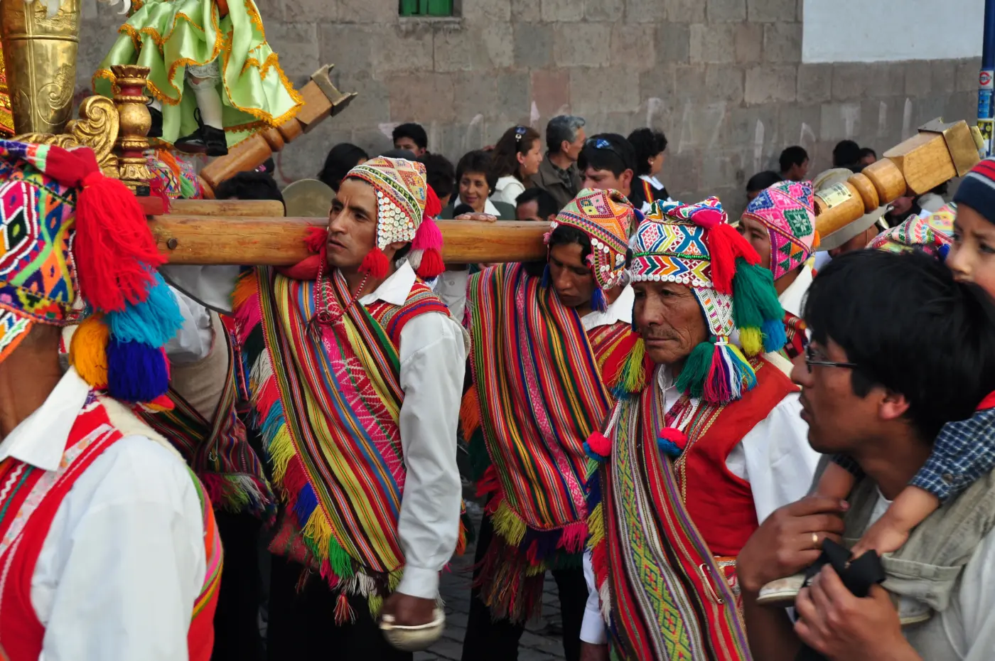 Inti Raymi procession from Qorikancha through Cusco streets